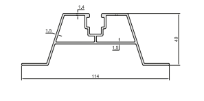 Mostek trapezowy H-40 L-330 mm z taśmą EPDM