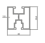 Profil montażowy aluminiowy 40×40×2400 mm do PANELI PV